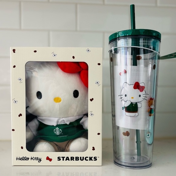 Starbucks Other - Starbucks Hello Kitty Plush with Green Tumbler
